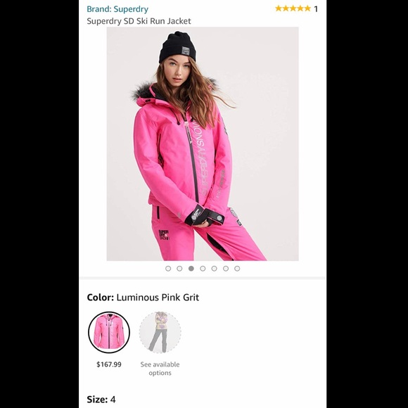 NWT! Superdry SD Ski Run Jacket in Luminous Pink - Picture 2 of 8